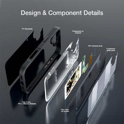 DIY Four-color Ai E-ink Screen NFC Projection Screen Phone Case Glass